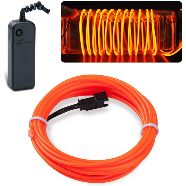 M.best 15FT Neon Light El Wire Red Battery Powered 